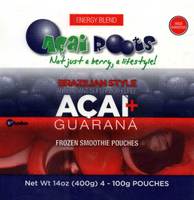 Açai + Guarana Frozen Smoothie Pouches - 14oz (400g) 4-100g Pouches 