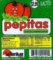 Pepitas Roasted Pumpkin Seeds - 6 OZ. (170.25 gr.)