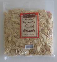 Unsalted Dry Toasted Sliced Almonds - 8 oz (227g)