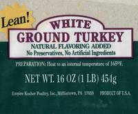 White Ground Turkey - 16 OZ (1 LB) 454g