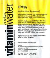 Vitamin Water - Energy - 32 FL OZ. 946 mL
