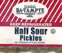 Half Sour Pickles - 32 fl oz (1 QT) 946 1