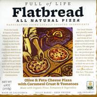 Flatbread - Olive & Feta Cheese Pizza With Cornmeal Crust & Tomatoes - 9.80oz (277.8g)